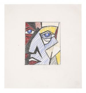 Artwork: Head with Monocle (Study), 1980 (RLCR 2929)