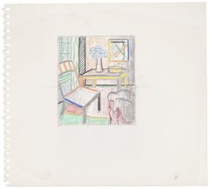 Artwork: Interior with Back of Man's Head (Study), 1997 (RLCR 4689)