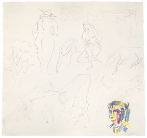 Artwork: Forest Scene with Figures (Studies), 1985 (RLCR 3422)