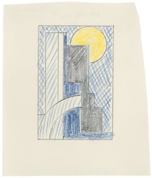 Artwork: Modern Painting with Moon Shape (Study), 1967 (RLCR 1400)