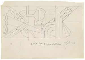 Artwork: Three Panel Modern Painting (Study), 1967 (RLCR 1494)