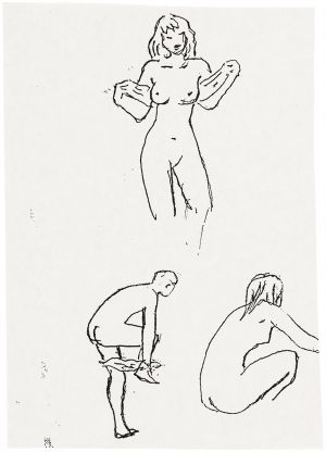 Artwork: Bathers, c. 1994–97 (RLCR 4347)  Sheet B and figures A and B