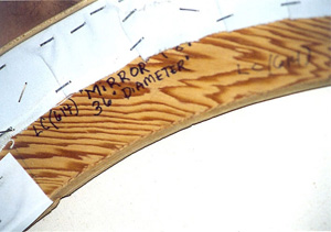Mirror #8 (36"), 1971 (RLCR 1985). Detail of inscriptions on stretcher