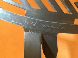 Teapot on Stand, c. 1977 (fabricated 1977, posthumous 0/3 fabricated 2021) RLCR 2667.1/3.  Example of inscription