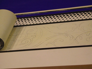 Entablature V (Study), 1976 (RLCR 2454). Detail of drawing beneath patterned foil