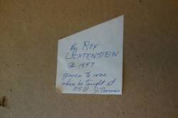 Dancer, c. 1947 (RLCR 57). Note by first owner attached to backing board