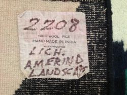 Amerind Landscape Tapestry, 1979 (manufactured c. 1979–85) RLCR 2869.unkn06.version5b.  Manufacturer's label