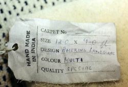 Amerind Landscape Tapestry, 1979 (manufactured c. 1979–85) RLCR 2869.unkn10.version7e.  Recto of manufacturer's label