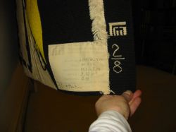 Still Life Tapestry, 1973 (manufactured 1973–75) RLCR 2245.2/8.  Manufacturer's label with signature