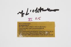 Brushstroke VI, c. 1985–86 (fabricated 1986) RLCR 3474.PC.  Inscription