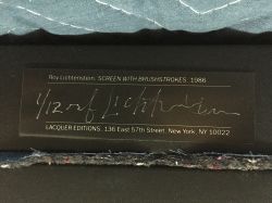 Screen with Brushstrokes, c. 1984–86 (fabricated c. 1986–1990) RLCR 3401.1/12 (LCG-89).  Plate attached to the screen