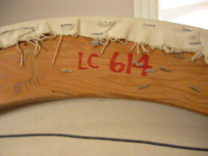Mirror #11 (36"), 1972 (RLCR 2044). Detail of inscriptions on stretcher