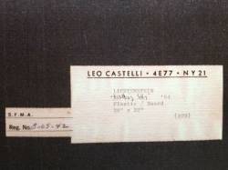 Dazzling Sky, 1964 (RLCR 848). Leo Castelli label on verso
