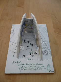 Chapel of the Eucharist Mural (Study), 1997 (RLCR 4664). 1997 maquette by Renzo Piano Studio