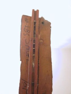 Composition, c. 1955 (RLCR 463). Wood from refrigerator crate marked verso, "[?] 10 - LBS. SAGE TOP"