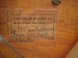 Device with Crank, c. 1954 (RLCR 434). John Heller Gallery label