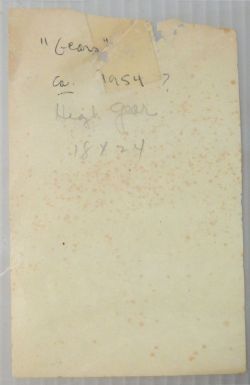 High Gear, c. 1954 (RLCR 441). Note with title "Gears" attached to backing