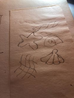 Surrealism (Studies), c. 1977 (RLCR 2656.1). Linear depressions (on cut paper adhered to page) in raking light