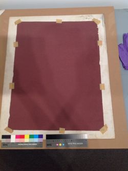 The Last of the Buffalo II (Study), c. 1952 (RLCR 387). Verso and window mat verso, to which the drawing is taped from behind