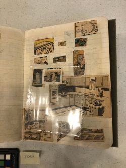 Jericho Compositions Notebook, Drawings in this book c. 1970–76 (RLCR 1923). Cutout and matching cut paper, page 16r