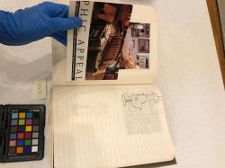 Interior with Yellow Chair (Study), c. 1993 (RLCR 4096.10). Clipping verso