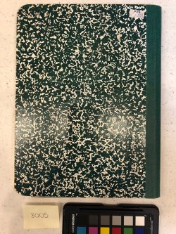 Interiors Compositions Notebook, Drawings in this book c. 1991–94 (RLCR 4096). Back cover with price tag