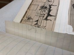 Interiors Compositions Notebook, Drawings in this book c. 1991–94 (RLCR 4096). Drawing on stub between pages 28 and 29