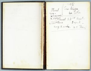 Small Black Sketchbook [1], Drawings in this book c. 1967, c. 1994–97 (RLCR 1512). Notes by the artist in reference to his lectures at UC San Diego in April 1967 (page 1)