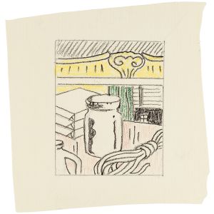 Paintings (Studies), c. 1983 (RLCR 3181.7). RLCR 3256, Still Life with Red Cord (Study), which was cut from this page