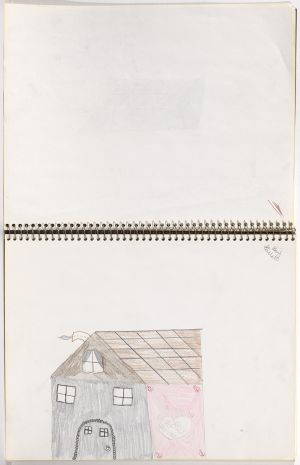 Strathmore 400 Large Sketchbook, Drawing in this book c. 1989–90 (RLCR 3840). Drawing likely by Mitchell Lichtenstein's friend Gail Gillett (page 3)