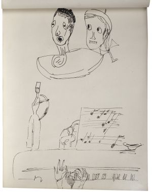 Isabel Lichtenstein's Sketchbook, Drawings in this book c. 1950–51 (RLCR 253). Drawing by Isabel Lichtenstein (page 8)