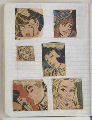 Semester Composition Notebook, Transfer drawing in this book c. 1977 (RLCR 2655). Page 3v