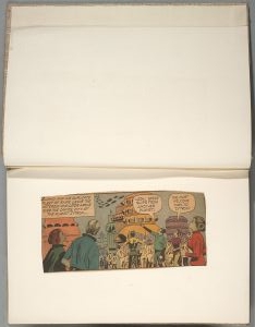 NY Central Beige Sketchbook [2], Drawings in this book c. 1987–96 (RLCR 3690). Comic clipping (page 2). Connell, Del (writing), and Dan Spiegle (art)."The Duplicates." Space Family Robinson 6 (February 1964).