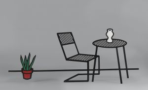 Artwork: Chair, Table and Flower Pot, 1993 (fabricated 1994–95, posthumous 0/3 fabricated 2020) (RLCR 4256)  RLCR 4256.1/3