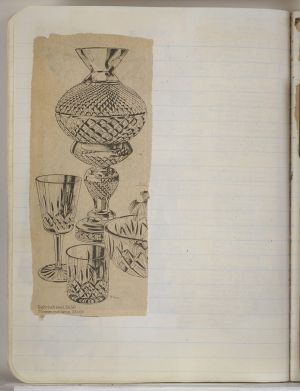 Jericho Compositions Notebook, Drawings in this book c. 1970–76 (RLCR 1923). Page 9v
