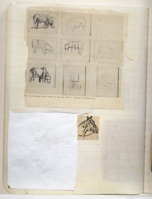 Jericho Compositions Notebook, Drawings in this book c. 1970–76 (RLCR 1923). Page 12v