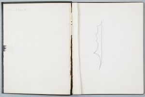 Black Sketchbook [1], Drawings in this book c. 1964–68 (RLCR 1205). Front cover pastedown