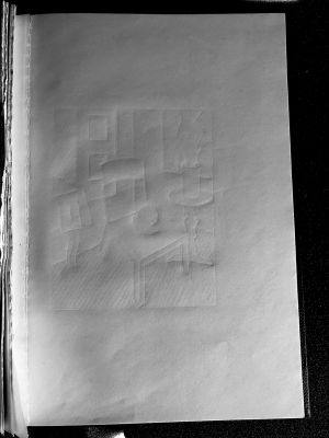 Winsor & Newton Medium Sketchbook [2], Drawing originating in this book 1996, drawings likely originating in this book c. 1976–78, c. 1991–97 (RLCR 2536). Linear depressions on page 2 matching the drawing RLCR 4512, Hologram Interior (Study)