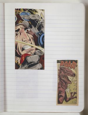 Semester Composition Notebook, Transfer drawing in this book c. 1977 (RLCR 2655). Page 13