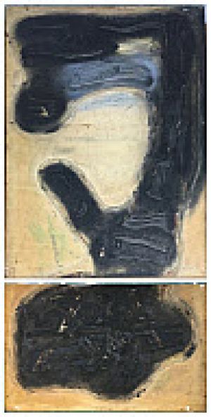 View from the Window, 1985 (RLCR 3461). Black and blue-run (?) woodblocks (Whitney Museum of American Art)