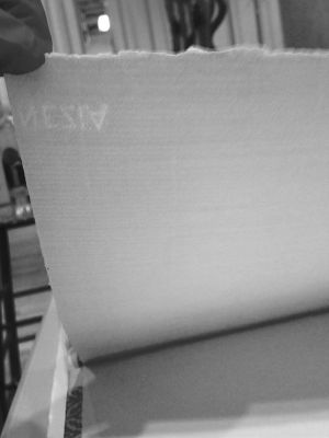 Piazzesi Romboli Sketchbook, Drawings in this book c. 1982–93 (RLCR 3181). Handmade laid paper with part of repeating watermark "L.P. VENEZIA"