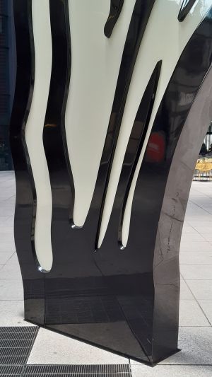 Brushstroke, 1997 (posthumous AP fabricated 2001, posthumous ed. 1/1 fabricated 2003) RLCR 4658.AP.  Detail with inscription