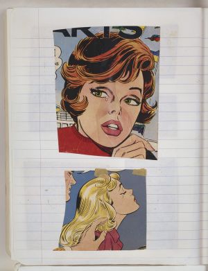 Semester Composition Notebook, Transfer drawing in this book c. 1977 (RLCR 2655). Page 7v