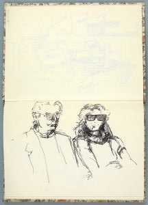 Floral Print Sketchbook, Drawings in this book c. 1989–90 (RLCR 3865). Dorothy and Roy Lichtenstein drawn by Patricia Koch, 1989 (page 5)