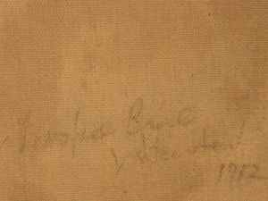 Cherokee Brave, 1952 (RLCR 359). Detail of verso with inscription