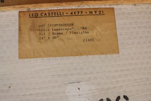 Desert Landscape II, 1964 (RLCR 851). Castelli label on verso (attached upside down)