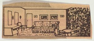 Mead Memo Book, Drawing in this book c. 1991–94 (RLCR 4097). Printed paper clipping between pages 9 and 10