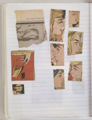 Semester Composition Notebook, Transfer drawing in this book c. 1977 (RLCR 2655). Page 9v