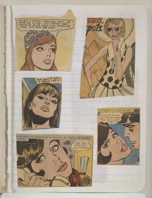 Semester Composition Notebook, Transfer drawing in this book c. 1977 (RLCR 2655). Page 1r