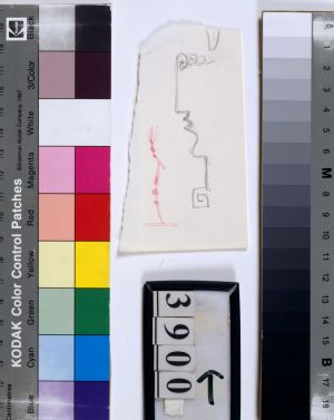 Mobile and Profile Head (Studies), c. 1987–89 (RLCR 3690.2). RLCR 3688, Head and Airplane (Studies), which was torn from this page